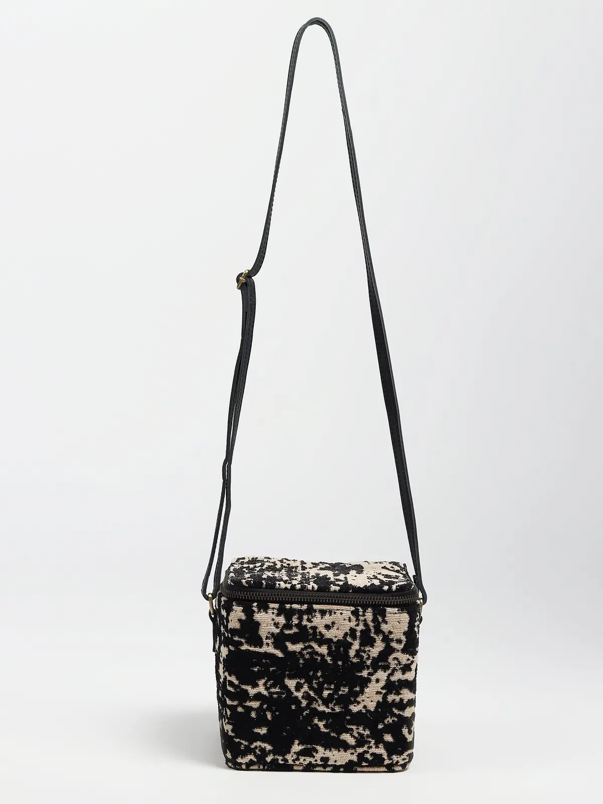 Alira - Leather & Jacquard Sling Bag 1