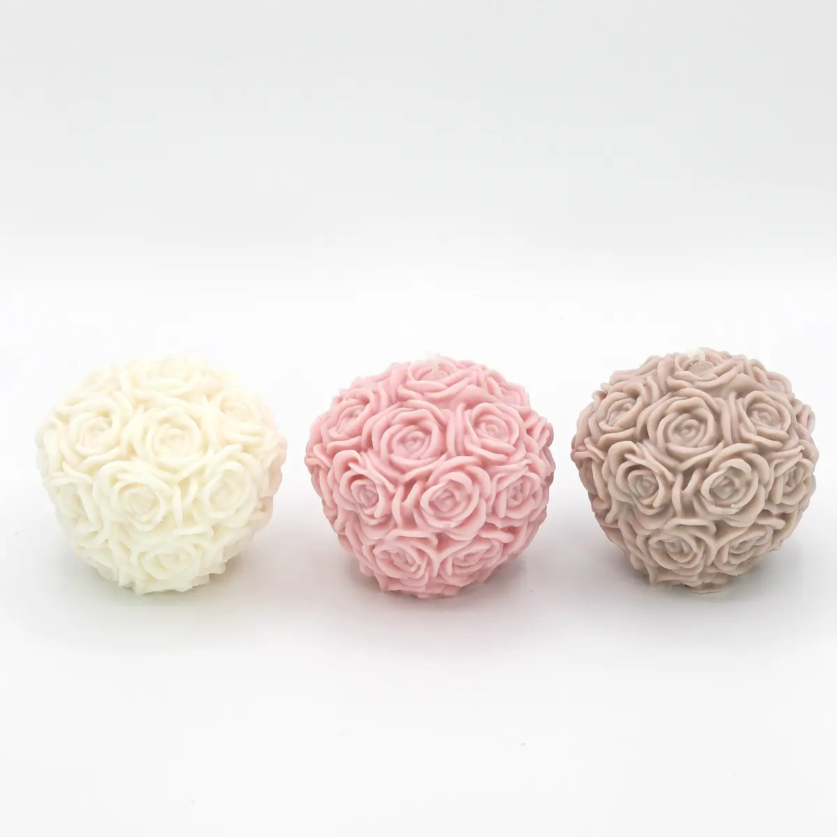 Kerze Rose „Rosenkugel“ 1