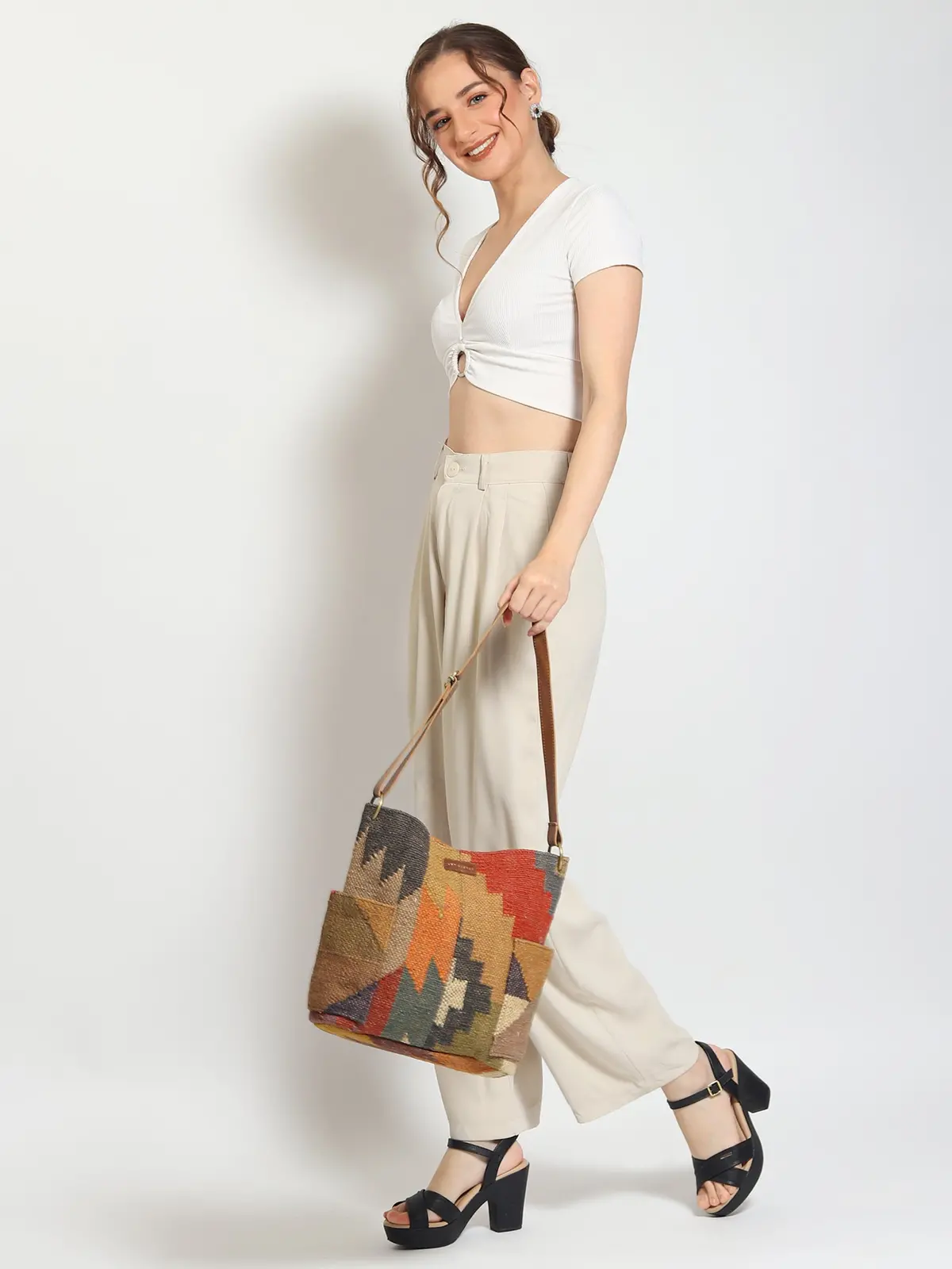 Doodle - Leather And Kilim Bag 1