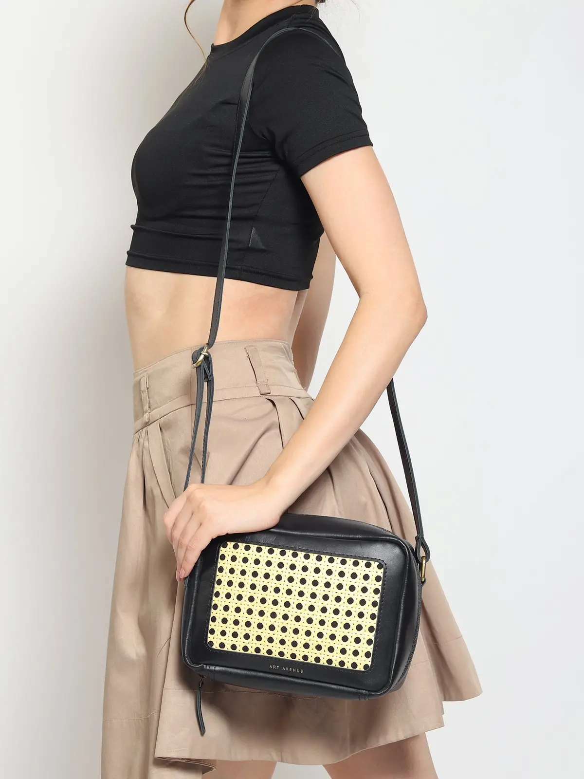 Laremy - Cane & Leather Sling Bag 1