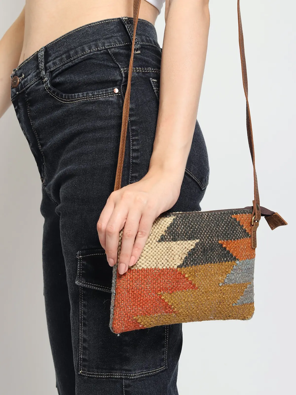 Lauris - Kilim & Leather  Sling Bag 1