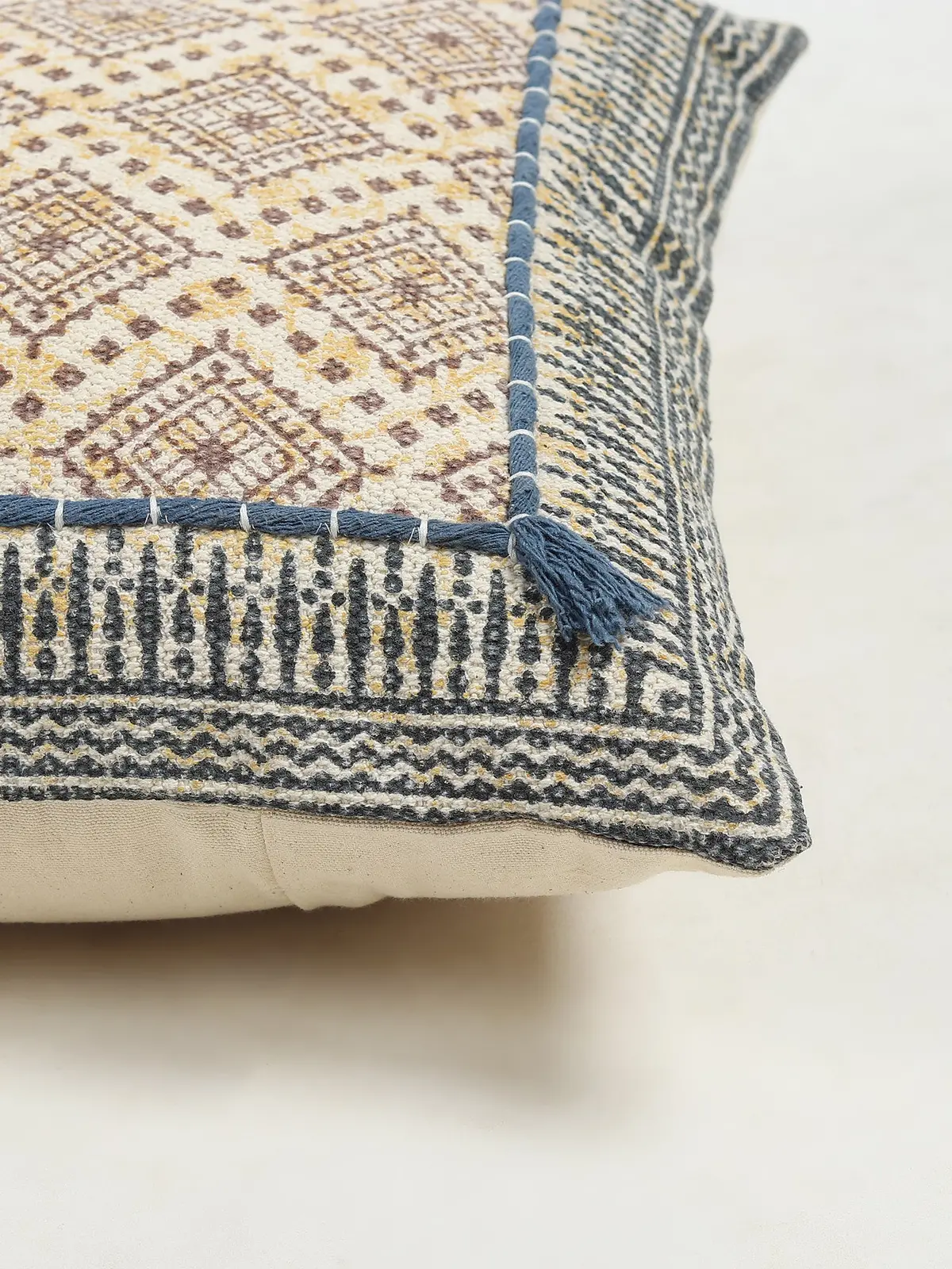Gazbia - Coton Block Printed Square Cushion Cover 5