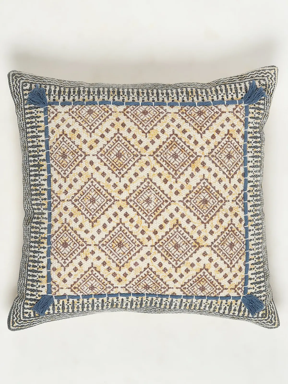 Gazbia - Coton Block Printed Square Cushion Cover 3
