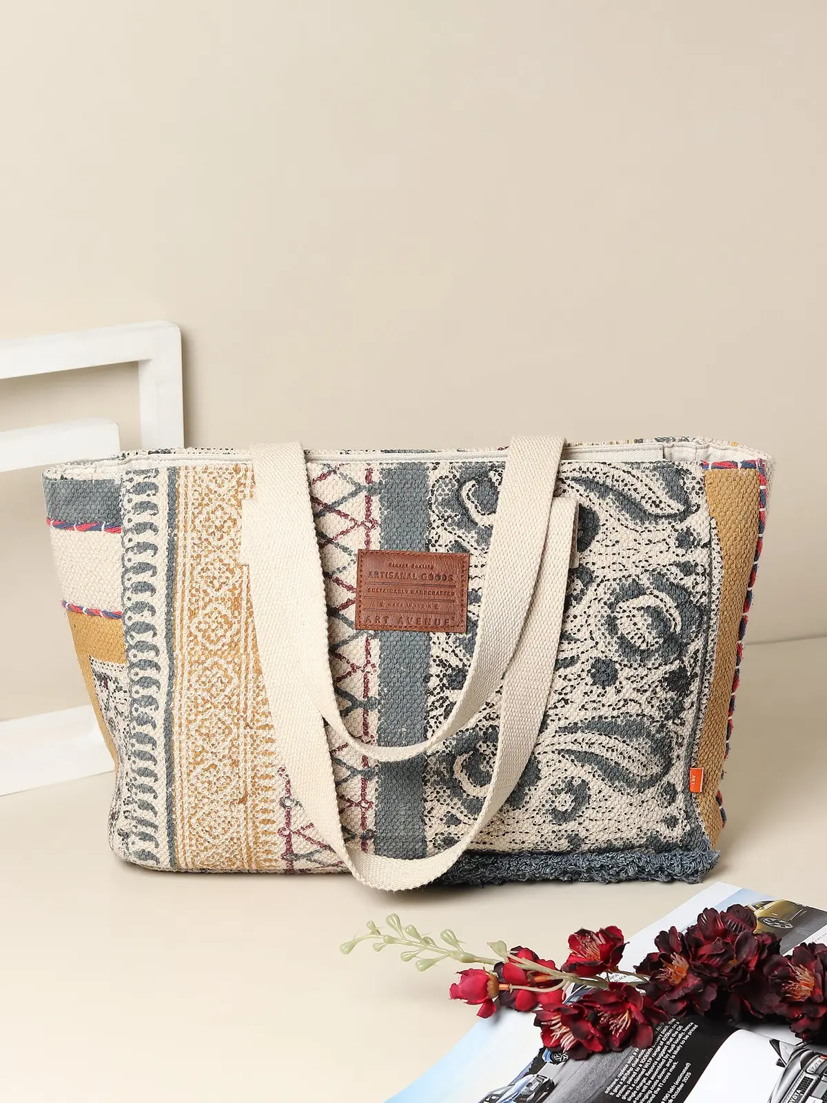 Elysira - Block Printed Cotton Tote Bag 2