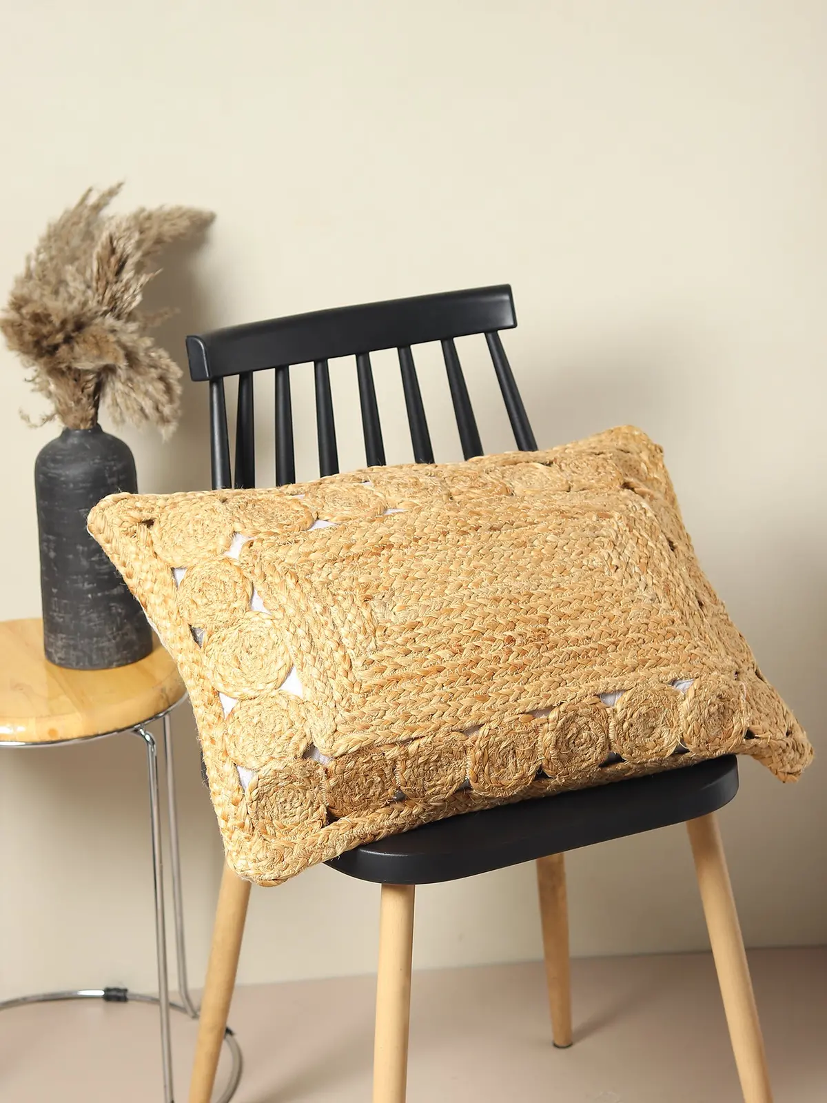 Althaia- Lumbar Cushion Cover - Jute Braided 1