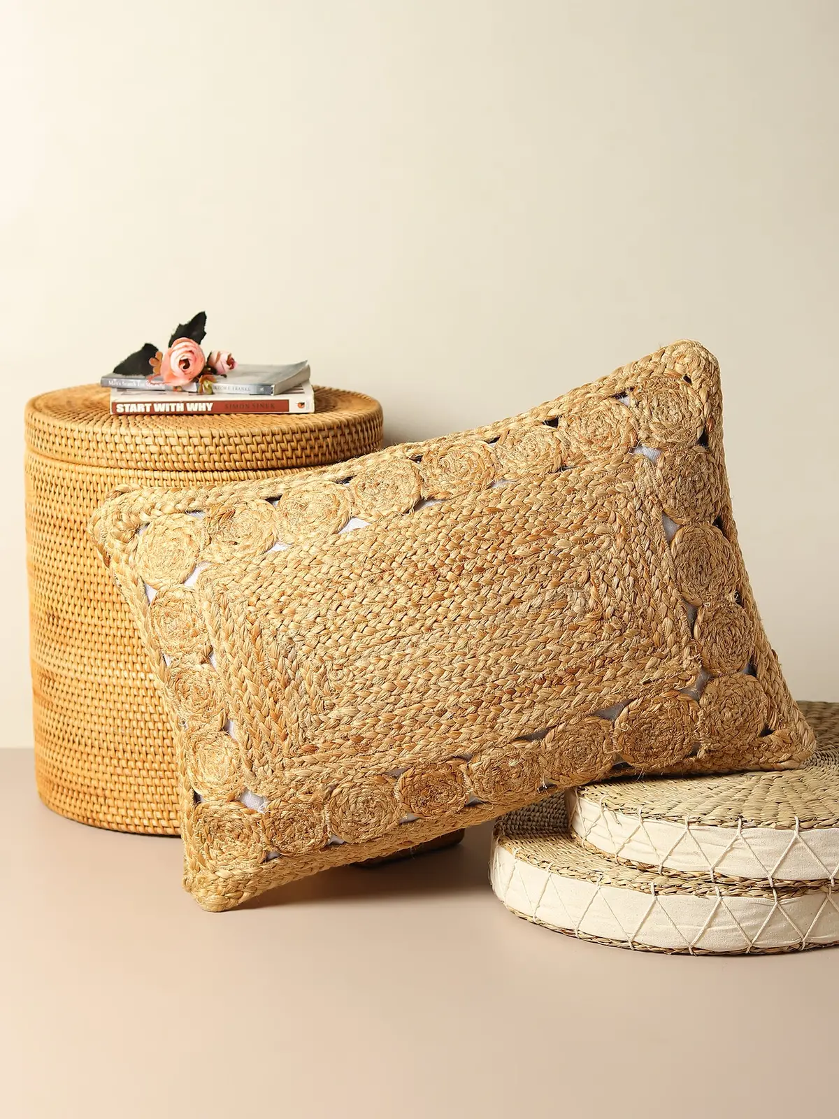Althaia- Lumbar Cushion Cover - Jute Braided 2