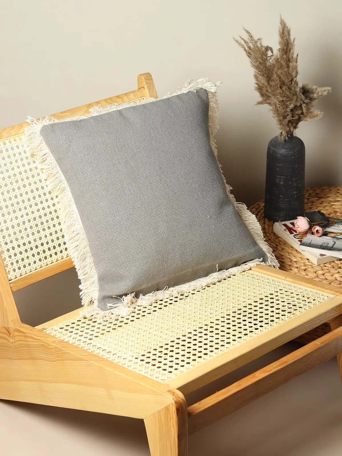 Zadkiel Solid Blue Square Cushion Cover 1