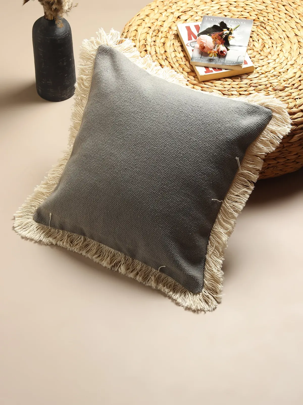 Zadkiel Solid Blue Square Cushion Cover 2