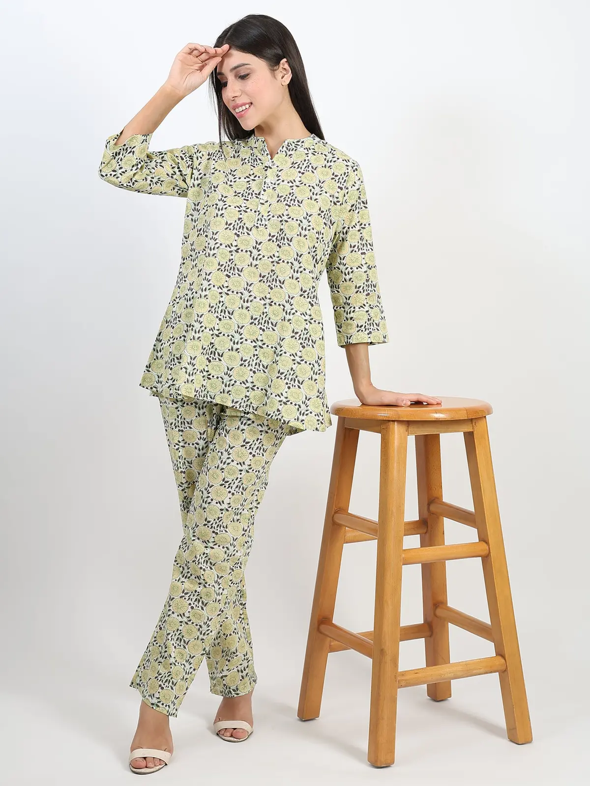 Zest Floral Printed Cotton Co-Ord Set 1