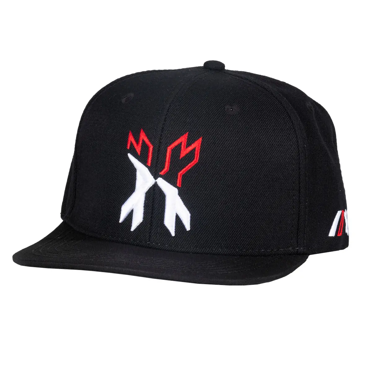Split Snapback Hat - Black/White/Red 1
