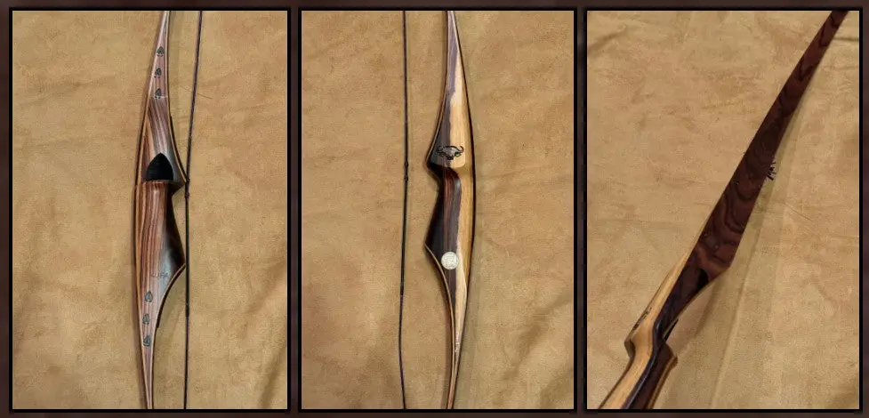 Bwana Bows Kufa 1 Piece Exotic Longbow, Rh, 42# @ 28", 64" Amo 1