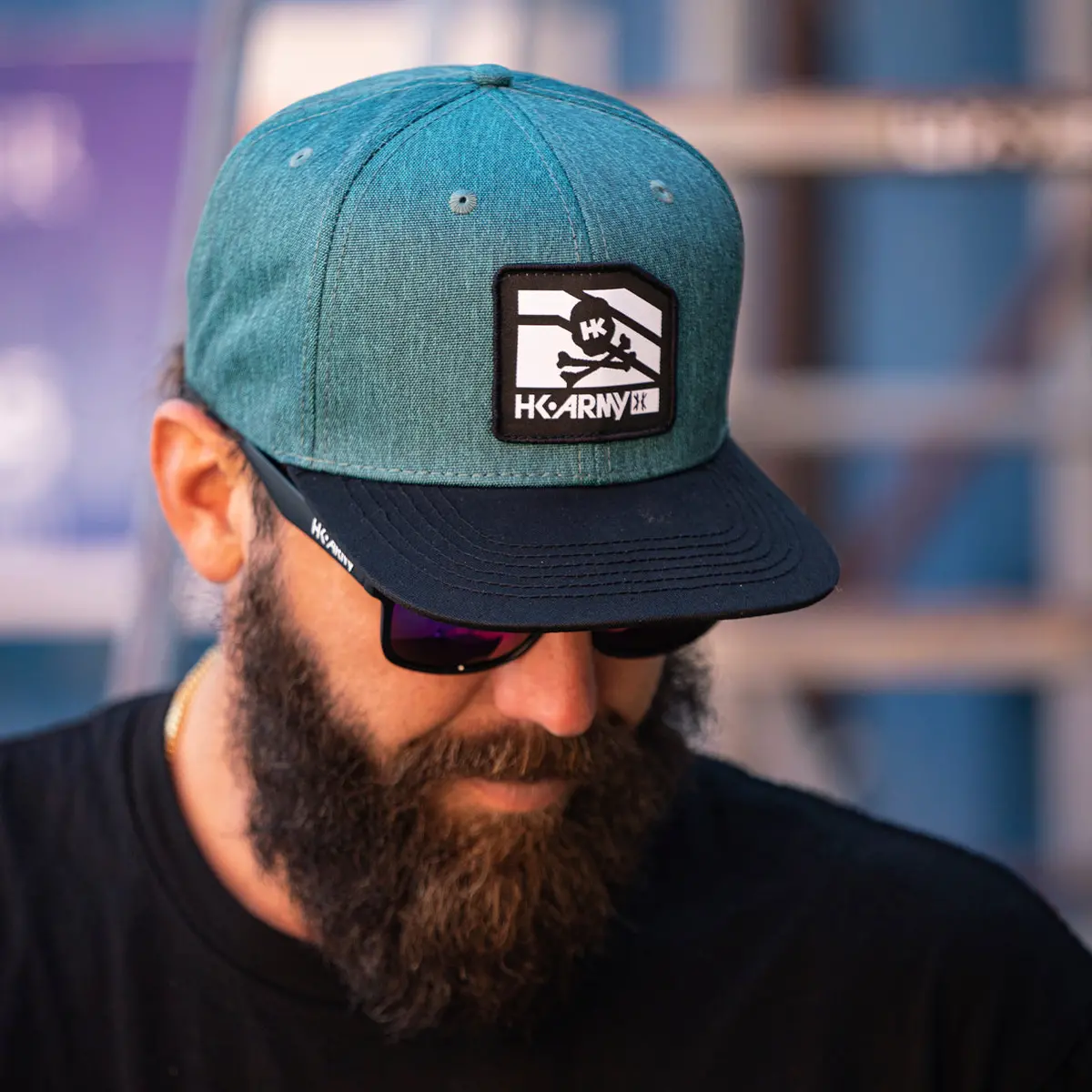 Clip Snapback Hat - Black/Teal 2