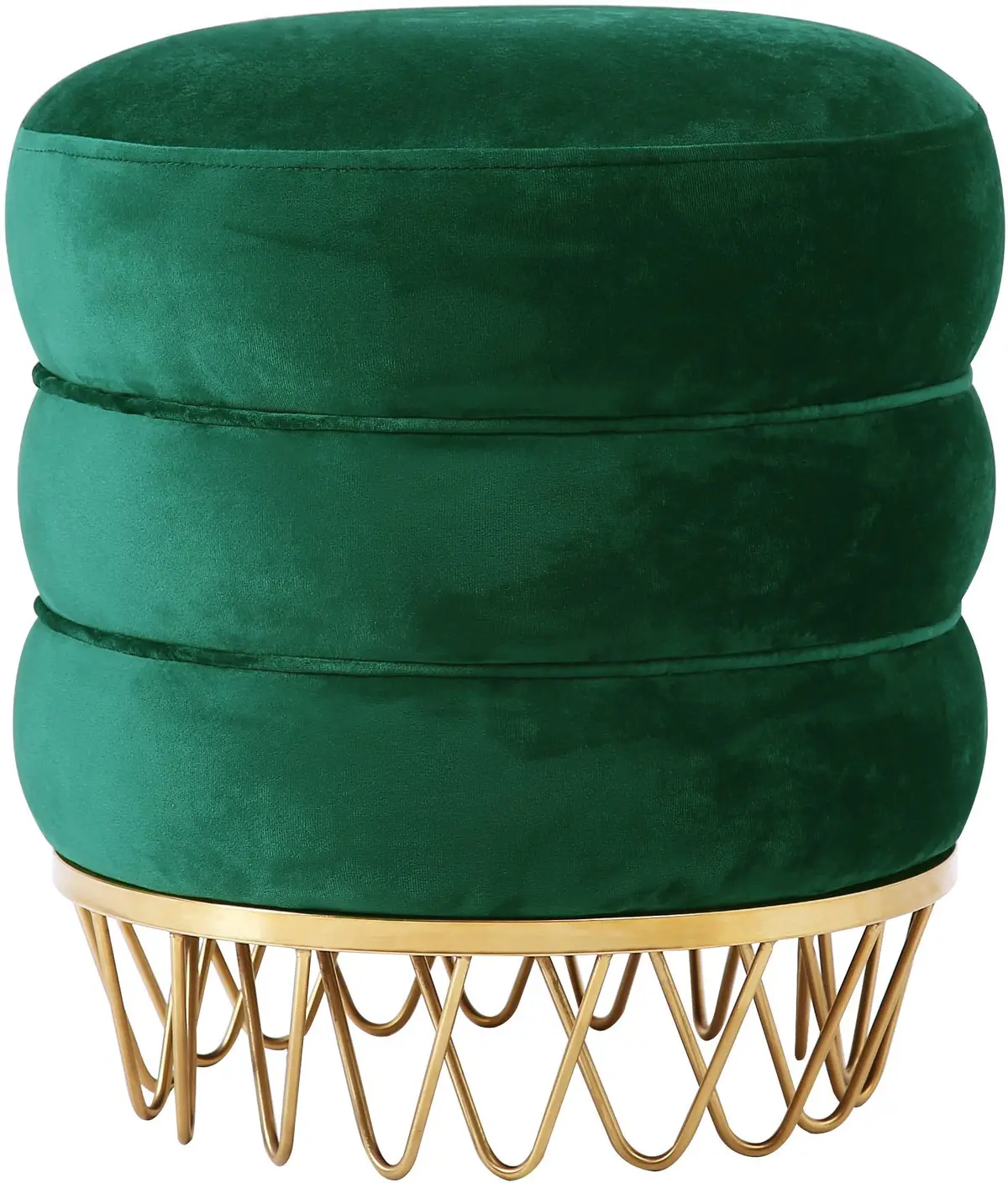 Revolve Green Velvet Ottoman/Stool 1