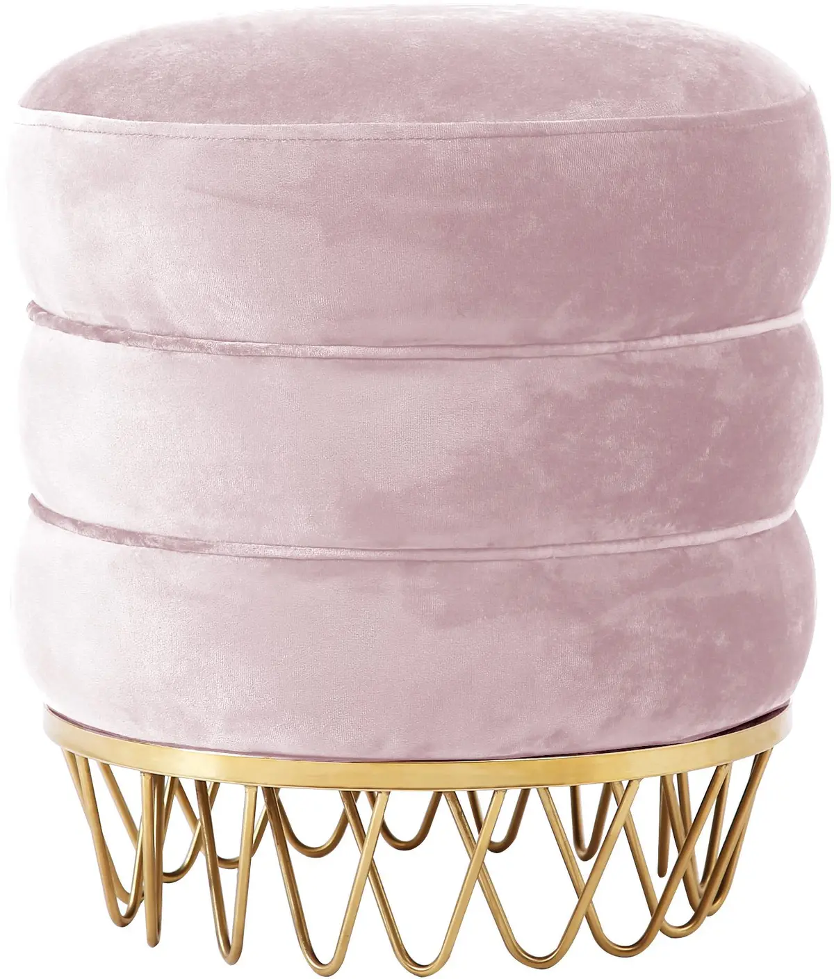 Revolve Pink Velvet Ottoman/Stool 1