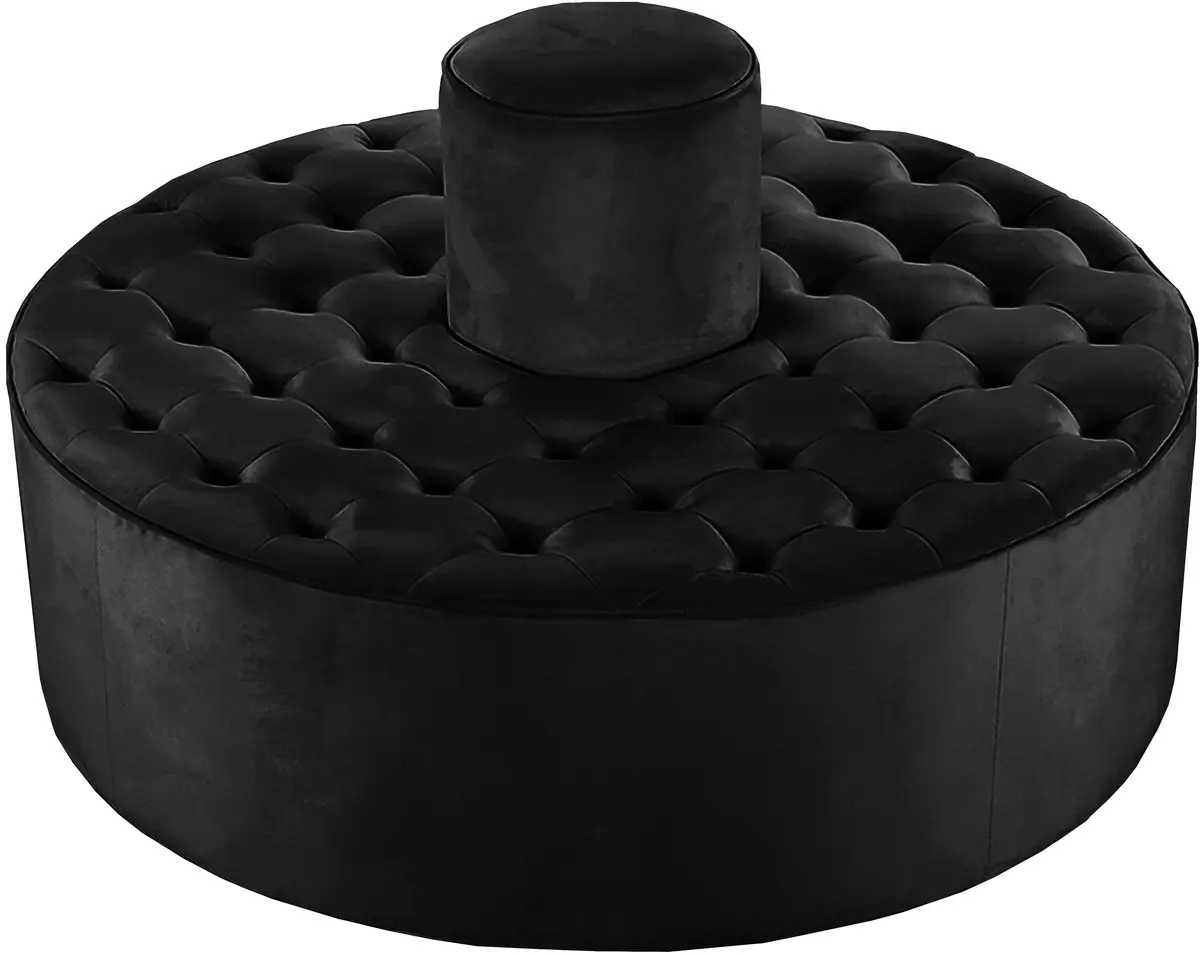 Banquet Black Velvet Ottoman/Bench 1