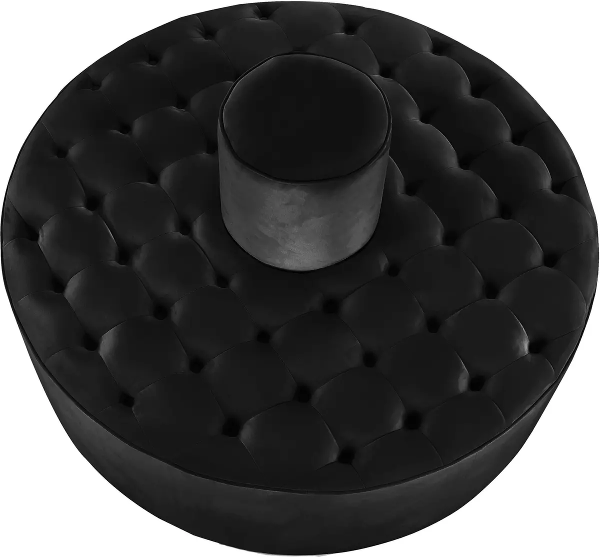 Banquet Black Velvet Ottoman/Bench 2