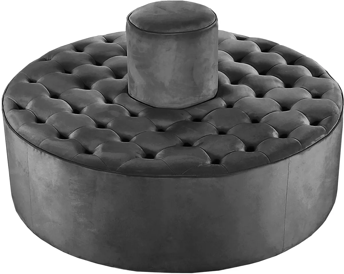 Banquet Grey Velvet Ottoman/Bench 1