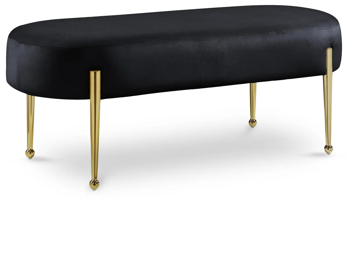Gia Black Velvet Bench 1