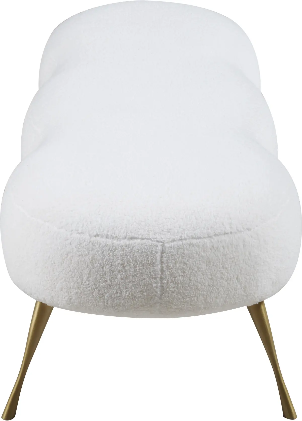 Nube White Faux Sheepskin Fur Bench 2