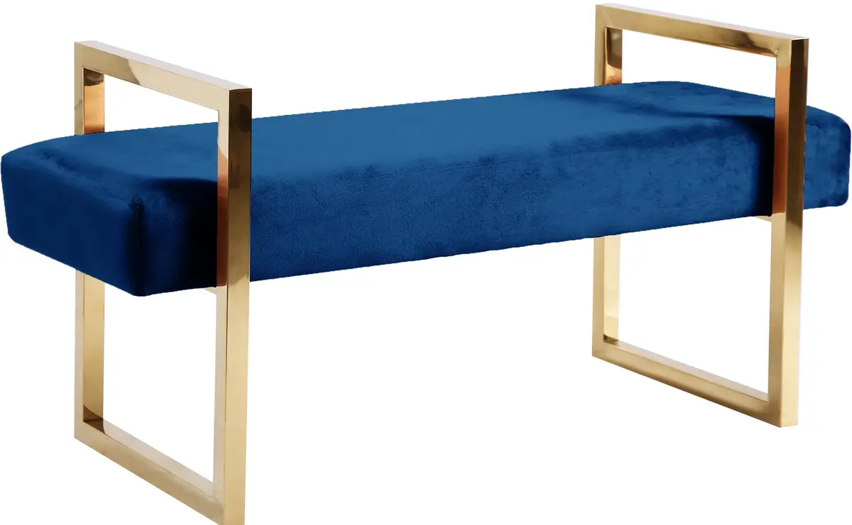 Olivia Navy Velvet Bench 1