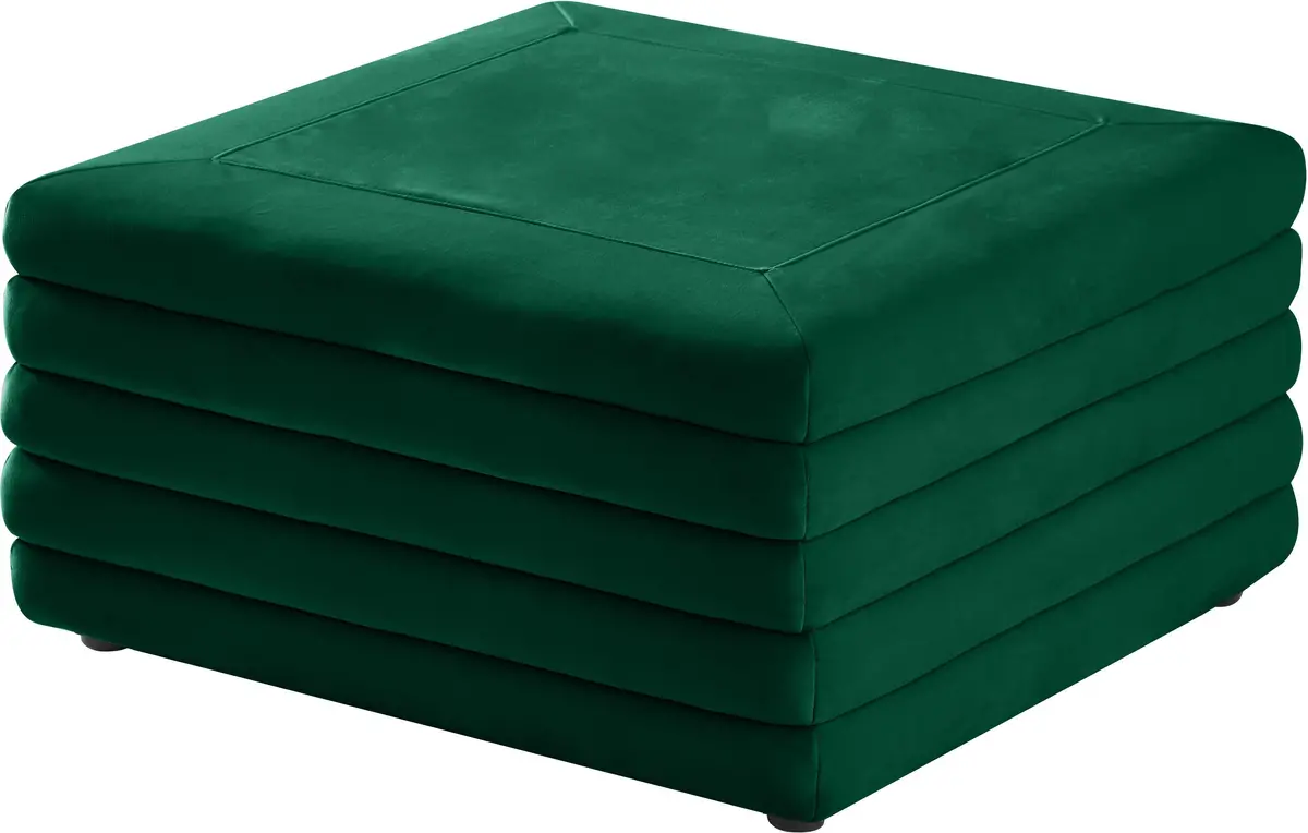 Lorenzo Green Velvet Ottoman 1