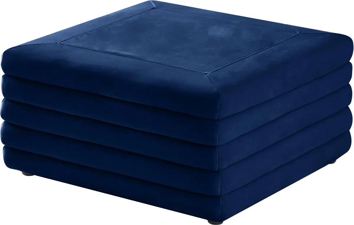 Lorenzo Navy Velvet Ottoman 1