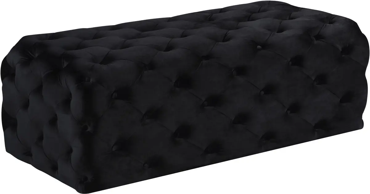 Casey Black Velvet Ottoman/Bench 1