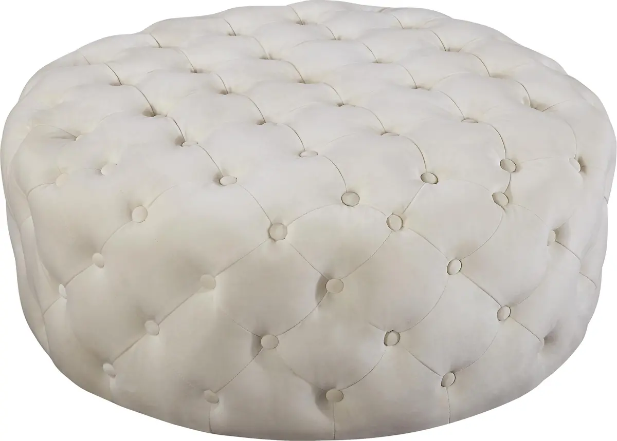 Addison Cream Velvet Ottoman/Bench 1