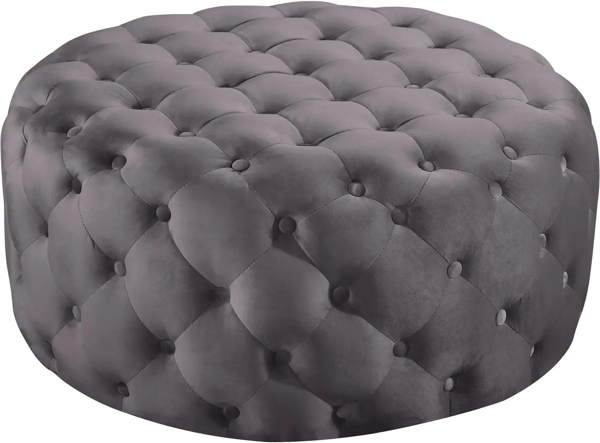 Addison Grey Velvet Ottoman/Bench 1