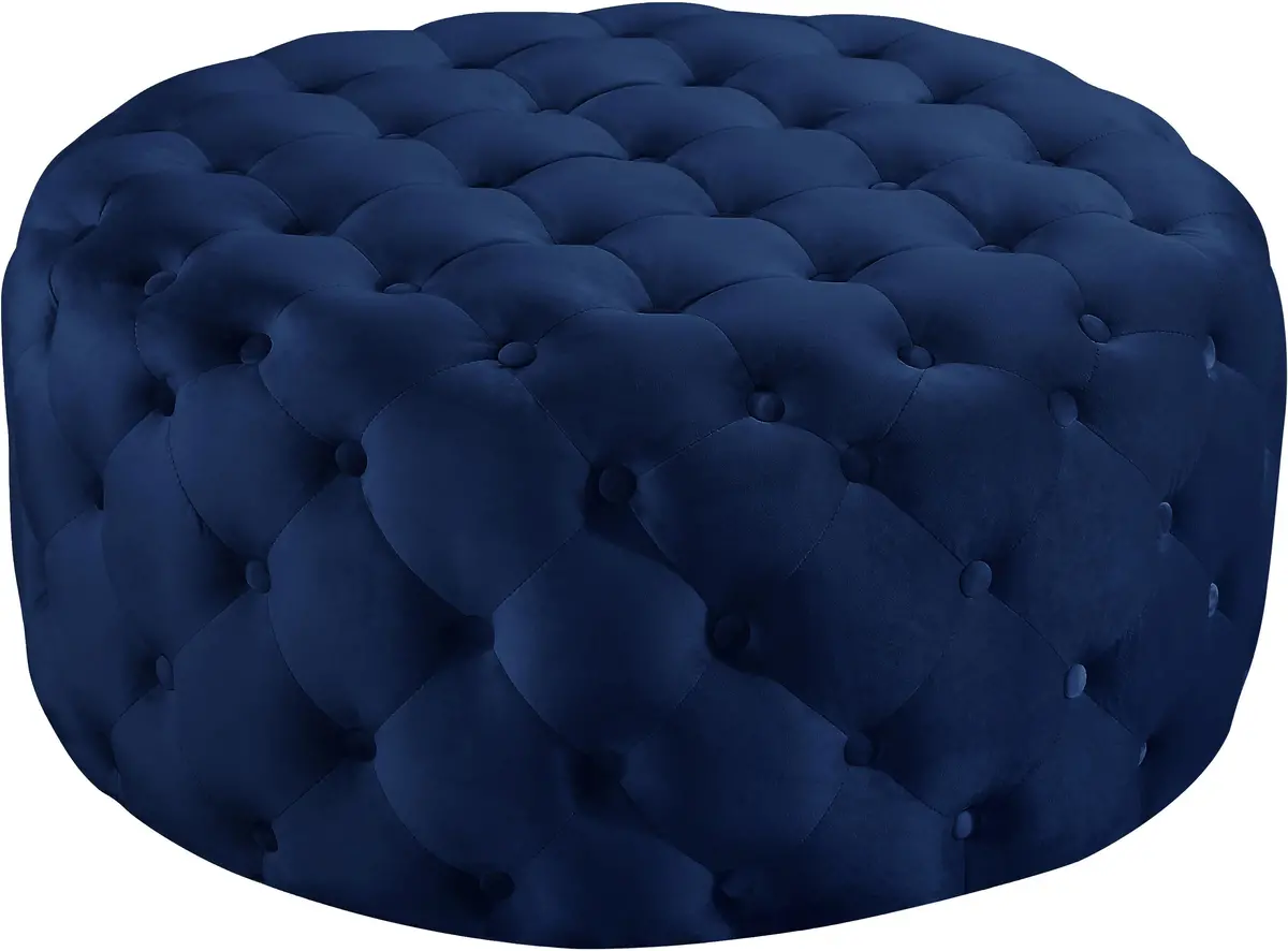 Addison Navy Velvet Ottoman/Bench 1