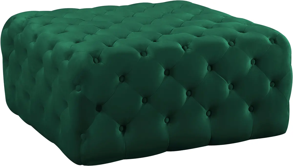 Ariel Green Velvet Ottoman/Bench 1
