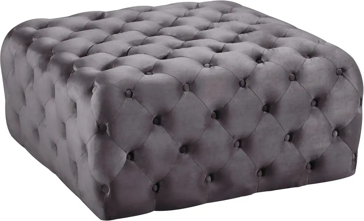 Ariel Grey Velvet Ottoman/Bench 1