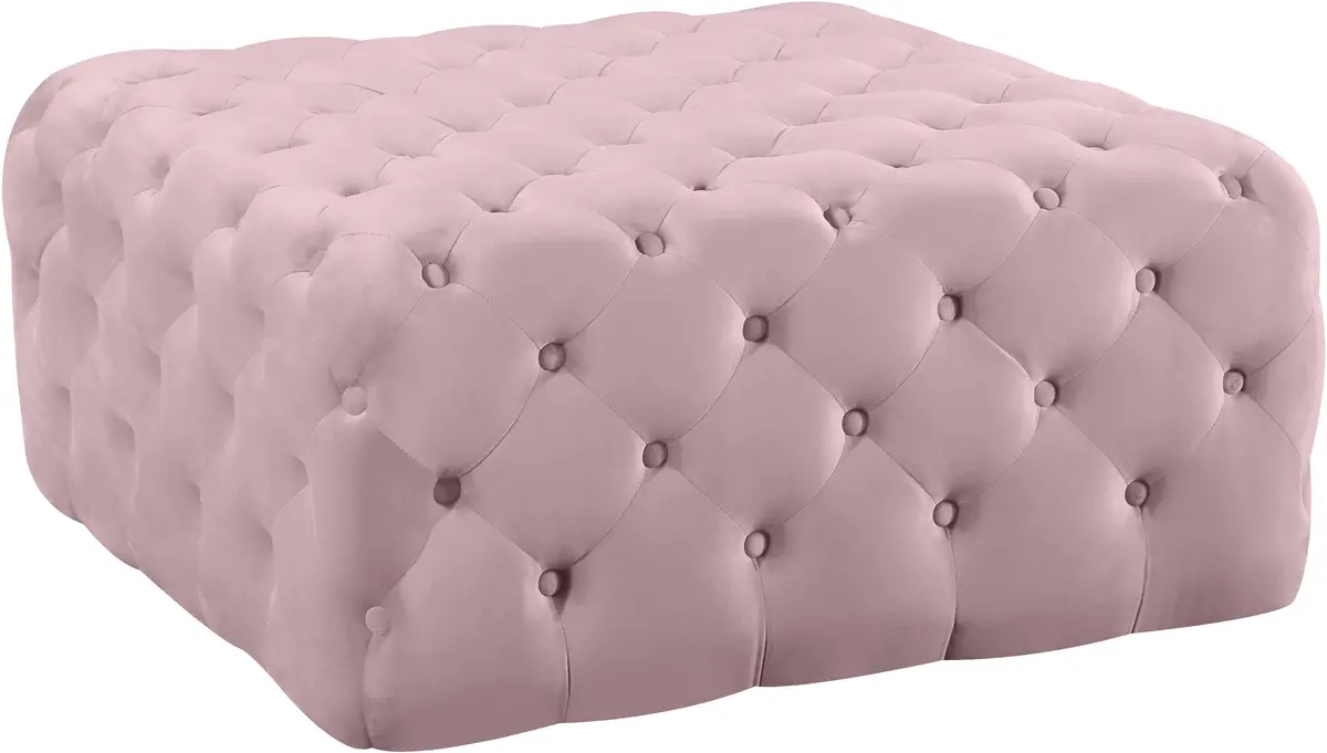 Ariel Pink Velvet Ottoman/Bench 1