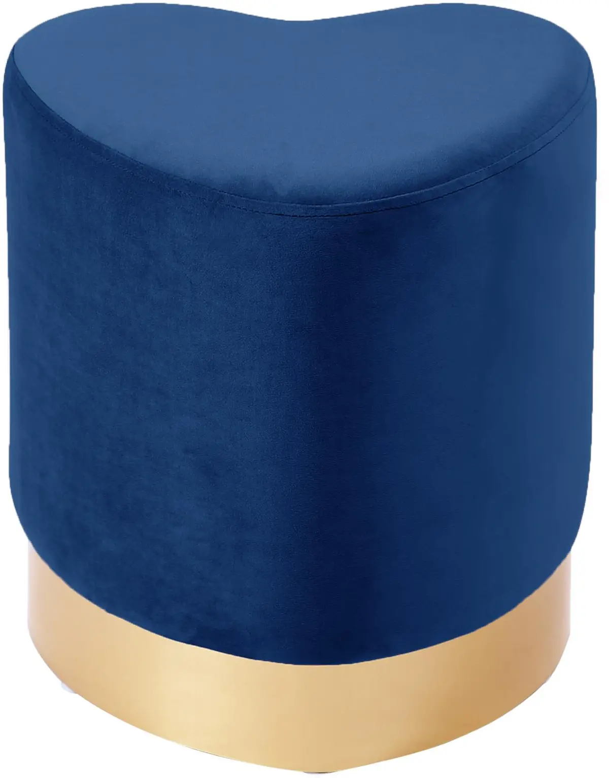 Heart Navy Velvet Ottoman/Stool 1
