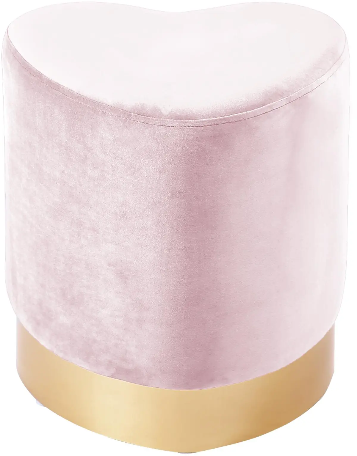 Heart Pink Velvet Ottoman/Stool 1