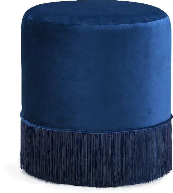 Teddy Navy Velvet Ottoman/Stool 1