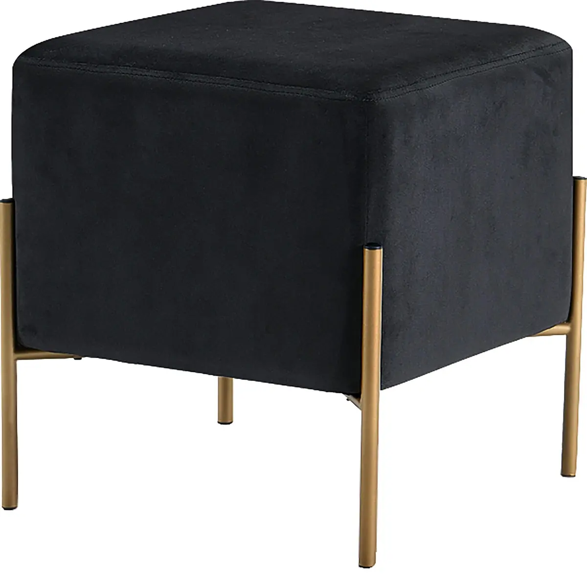 Isla Black Velvet Ottoman/Stool 1