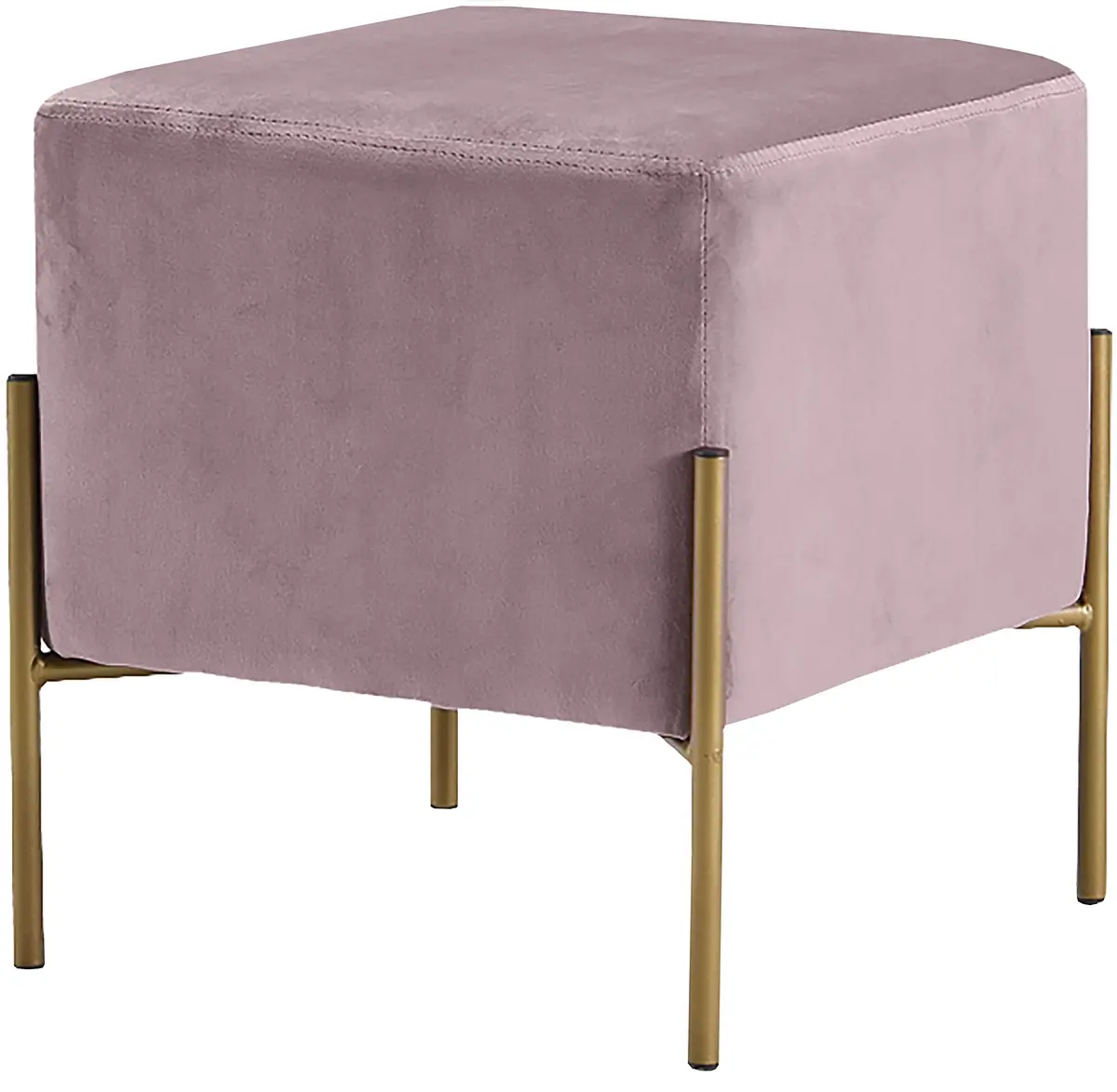 Isla Pink Velvet Ottoman/Stool 1