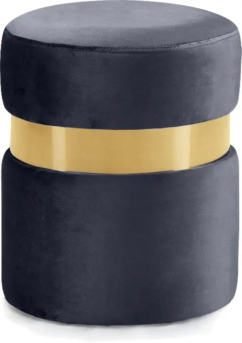 Hailey Grey Velvet Ottoman/Stool 1