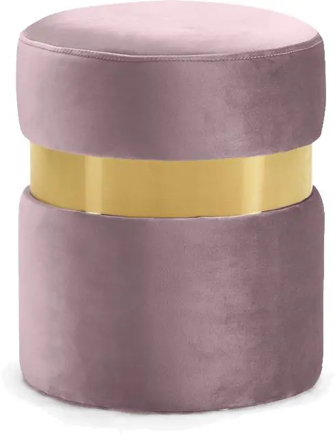 Hailey Pink Velvet Ottoman/Stool 1