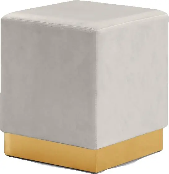 Jax Cream Velvet Ottoman/Stool 1