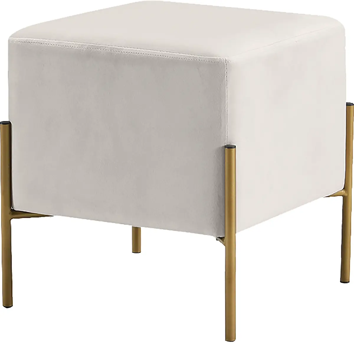 Isla Cream Velvet Ottoman/Stool 1