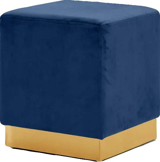 Jax Navy Velvet Ottoman/Stool 1