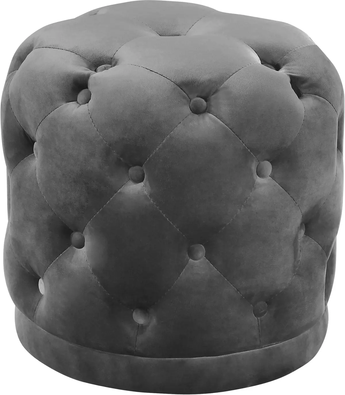Harper Grey Velvet Ottoman/Stool 1
