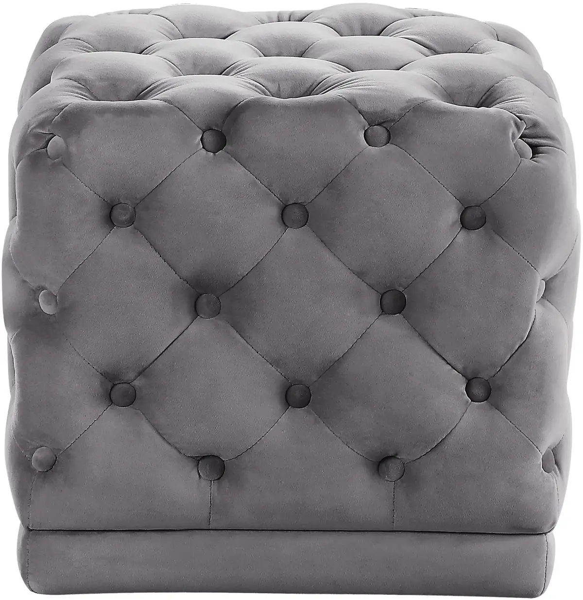 Stella Grey Velvet Ottoman/Stool 1