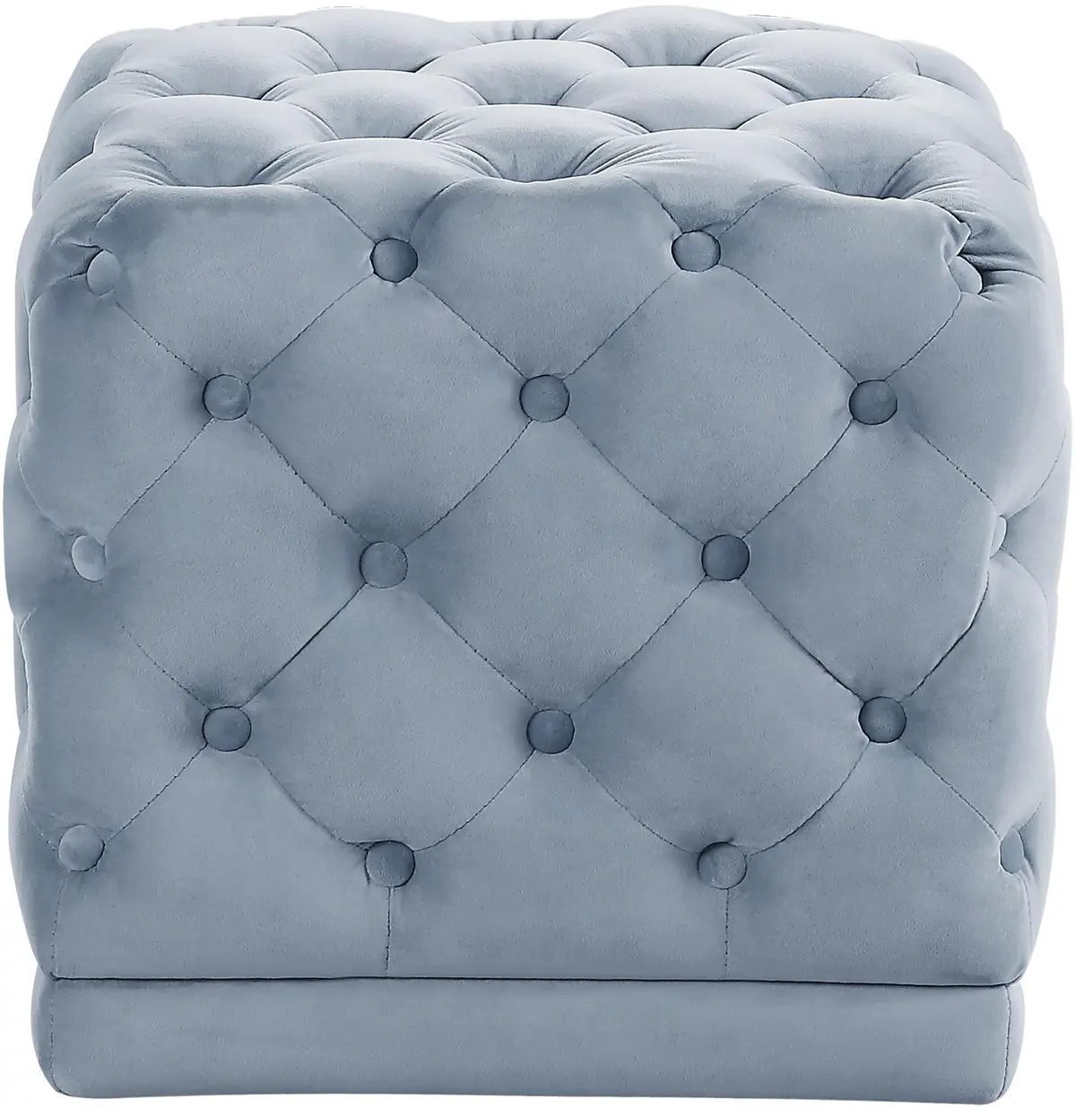Stella Sky Blue Velvet Ottoman/Stool 1