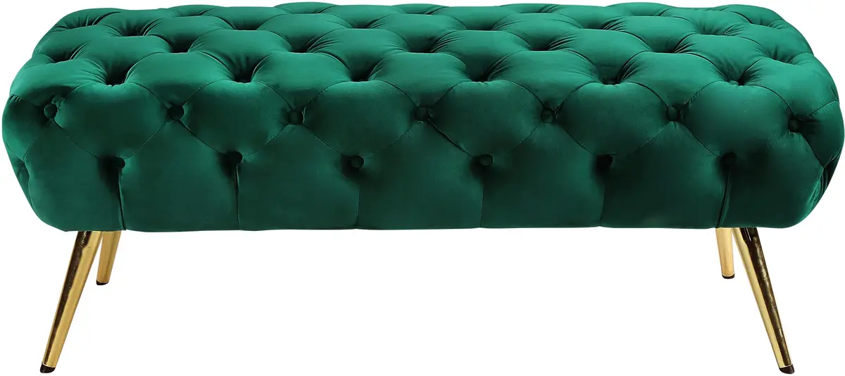 Amara Green Velvet Bench 1