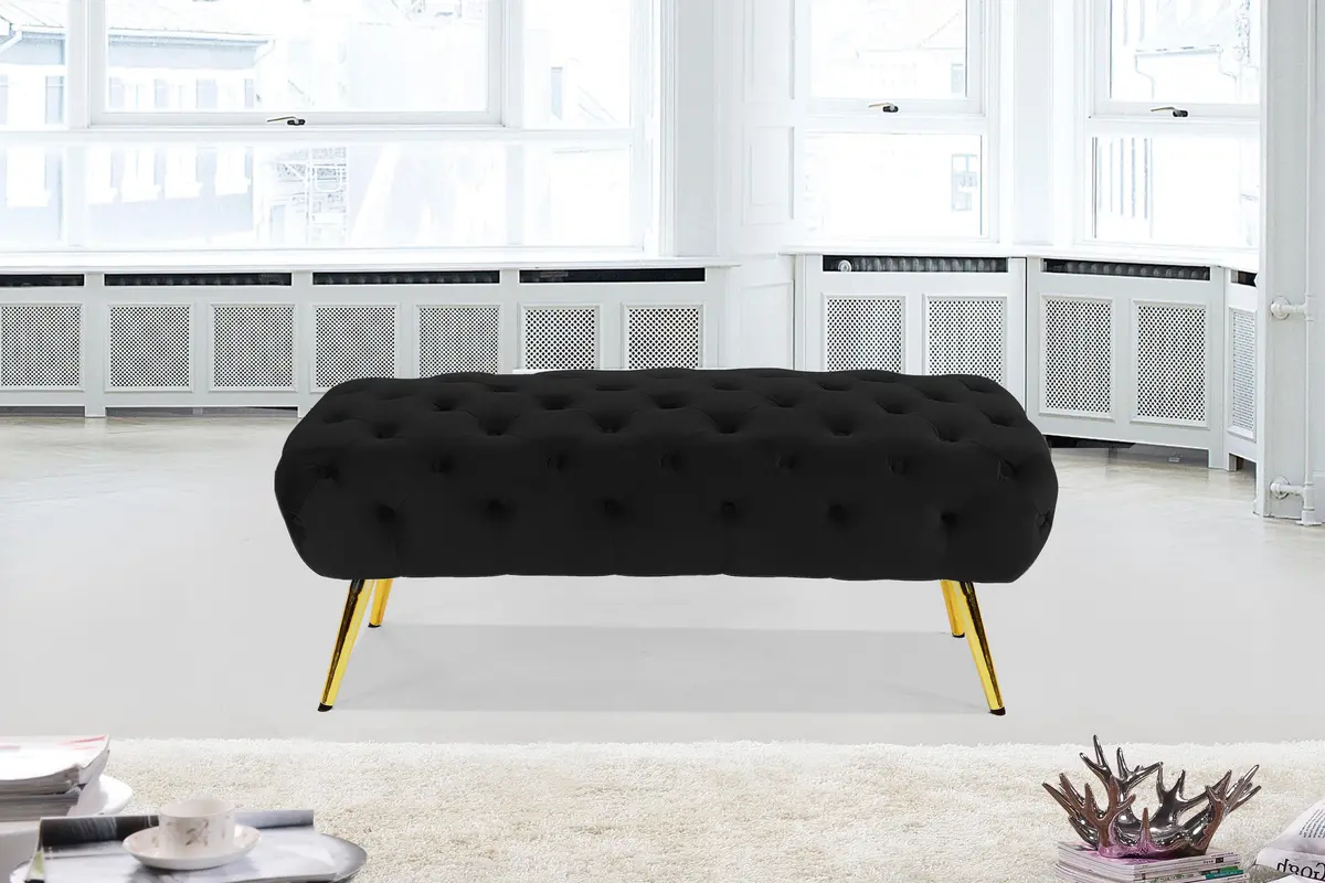 Amara Black Velvet Bench 2