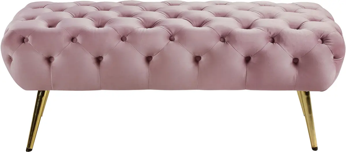 Amara Pink Velvet Bench 1