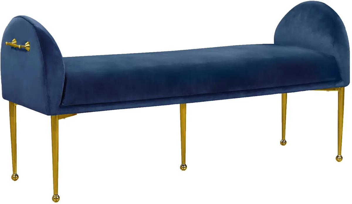 Owen Navy Velvet Bench 1